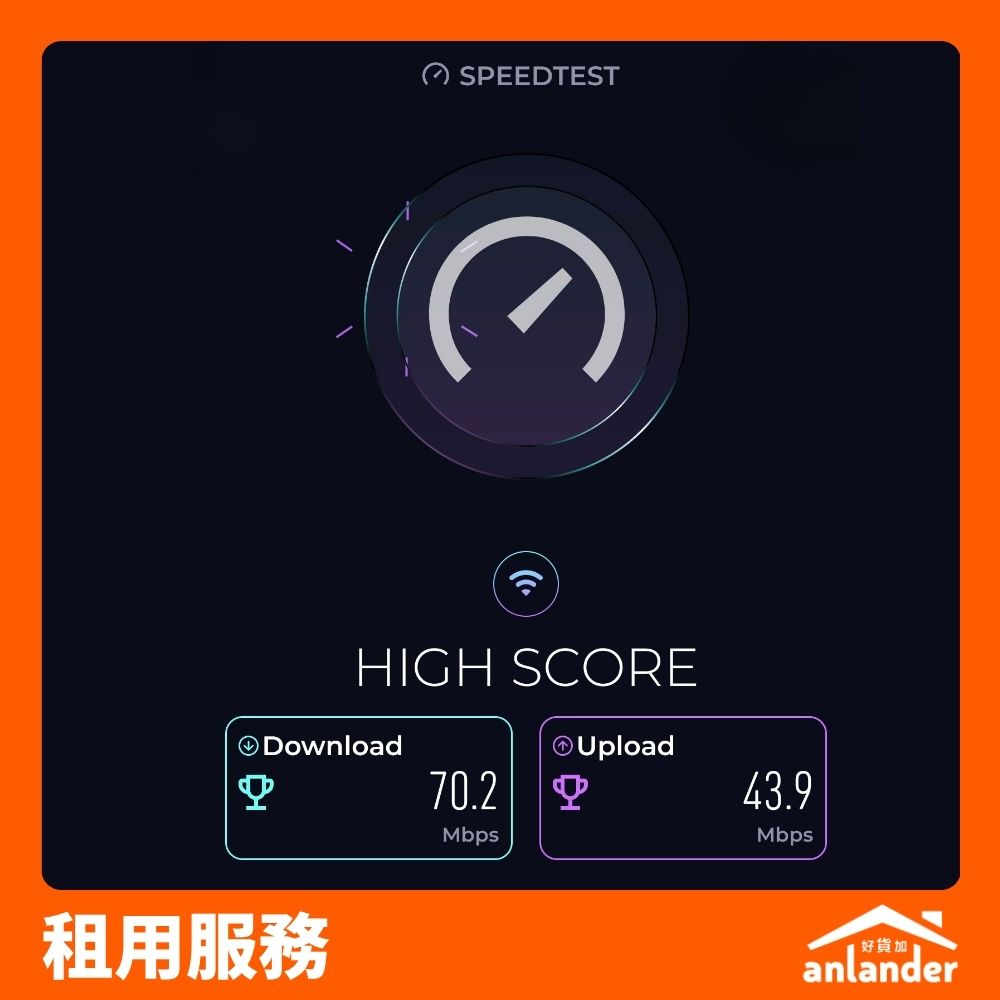 4G Router WiFi 速度測試結果 - anlander 租借設備實測